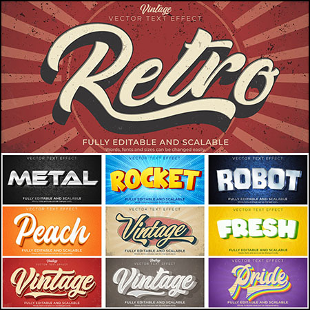 10款可编辑3D立体艺术字第一素材网矢量模板精选