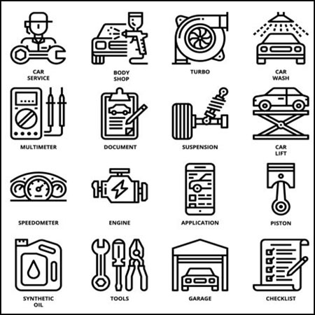 36款汽车维修保养营销服务图标PNG/SVG/AI第一素材网矢量素材精选