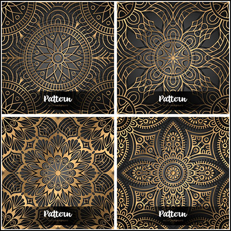 8款豪华维多利亚传统欧式花纹图案第一素材网矢量素材精选