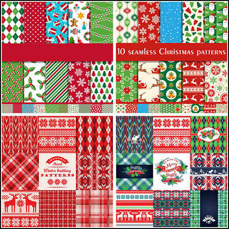 圣诞节元素装饰无缝背景第一素材网矢量素材精选