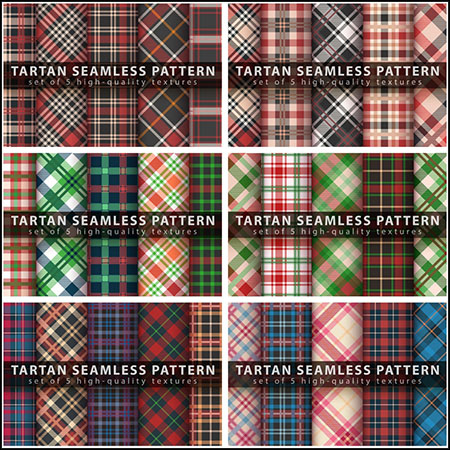 7套布料格子图案背景第一素材网矢量素材精选