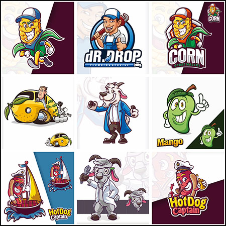 10款水果蔬菜美食和动物企业徽标LOGO第一素材网矢量标志精选