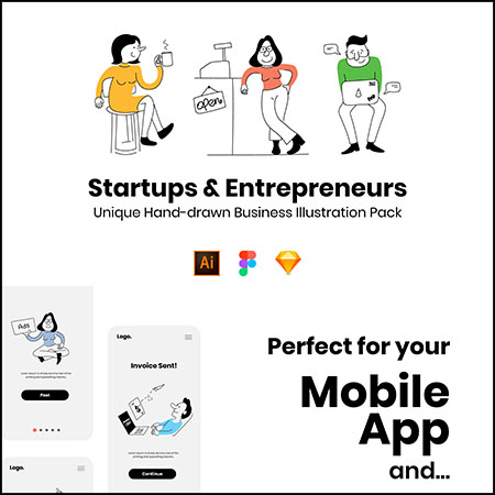 22款俏皮的企业业务PNG免抠图AI第一素材网矢量插图精选