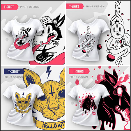 6款现代抽象动物印染图案第一素材网矢量素材精选