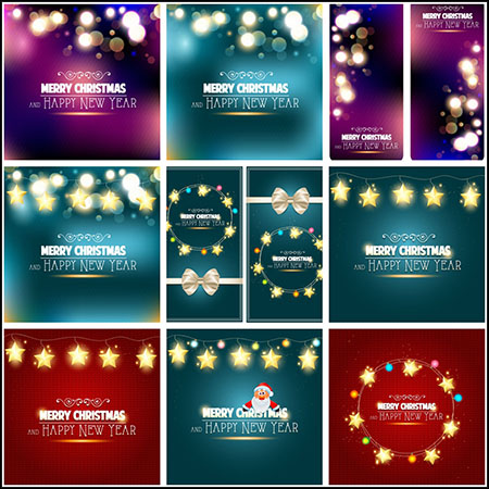 15款圣诞节梦幻背景插图第一素材网矢量素材精选