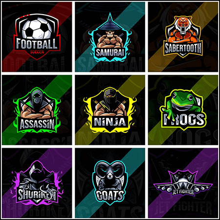 13款游戏风格LOGO标志徽标第一素材网矢量素材精选