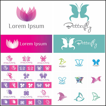 28款抽象蝴蝶企业LOGO标志矢量徽标