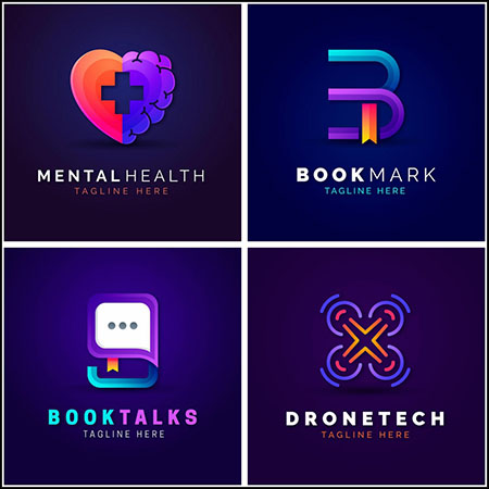 4款渐变风格企业徽标LOGO标志第一素材网矢量素材精选