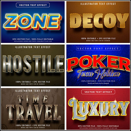 8款创意艺术字3D立体艺术字文本样式矢量模版11