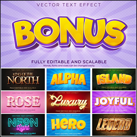 10款创意艺术字3D立体艺术字文本样式矢量模版13