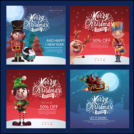 6款圣诞节商品促销横幅第一素材网矢量模板精选