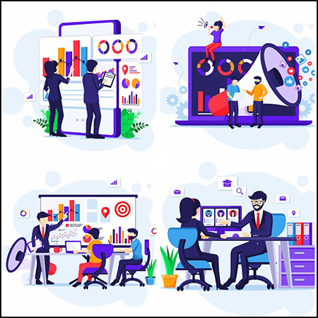 5款商务营销策略概念平面插图第一素材网矢量素材精选