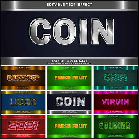 8款创意艺术字3D立体艺术字文本样式矢量模版14