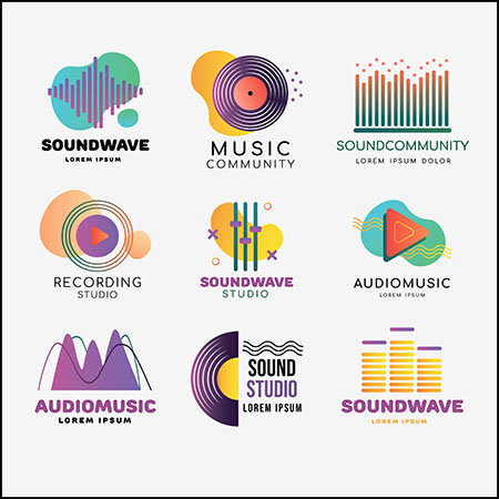 9款音乐LOGO标志矢量徽标