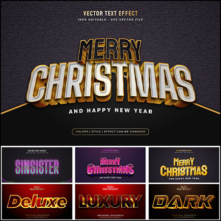 8款电影游戏风格3D立体艺术字第一素材网矢量模板精选