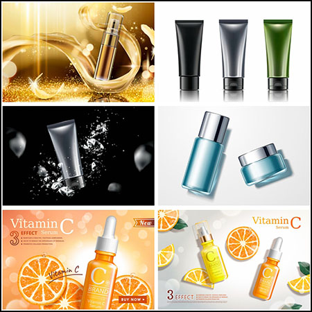 6款护肤品化妆品海报第一素材网矢量模板精选