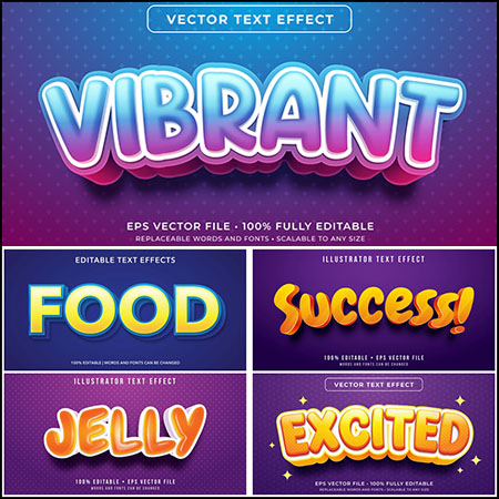 8款创意艺术字3D立体艺术字文本样式矢量模版18