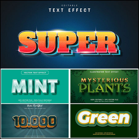 7款创意艺术字3D立体艺术字文本样式矢量模版19