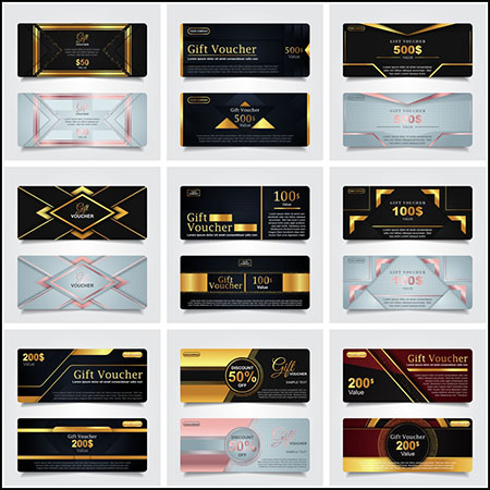9套现金抵用券现金券第一素材网矢量模板精选