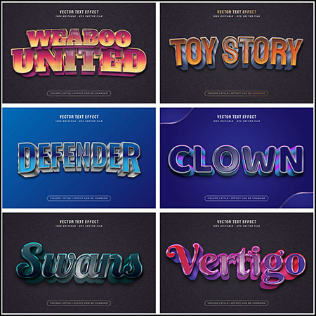 7款创意艺术字3D立体艺术字文本样式矢量模版21