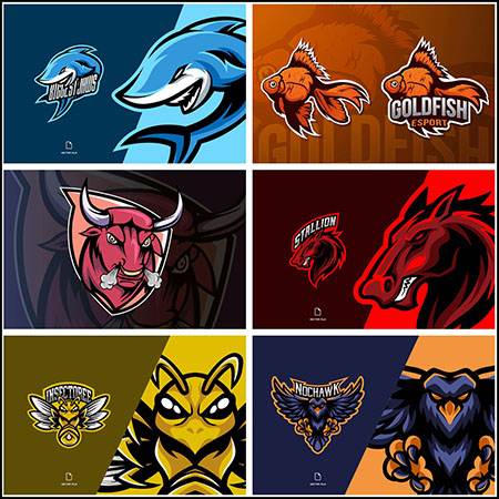 15款圣诞老人风格和邪恶动物游戏LOGO标志第一素材网矢量模板精选02