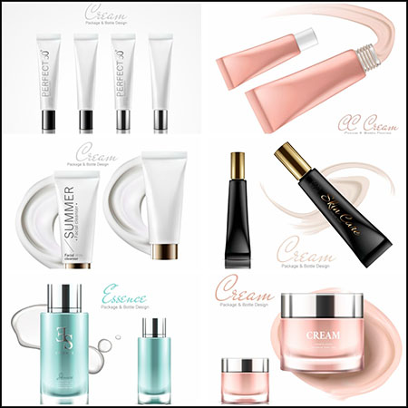 7款逼真的化妆品护肤品包装第一素材网矢量模板精选