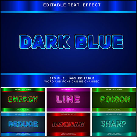 8创意艺术字3D立体艺术字文本样式矢量模版24