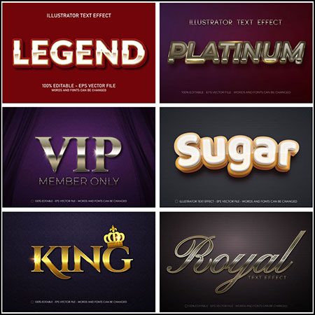 8创意艺术字3D立体艺术字文本样式矢量模版25