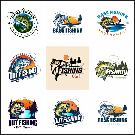 钓鱼LOGO标志第一素材网矢量模板精选