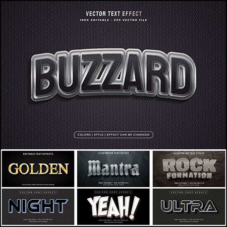 7款创意艺术字3D立体艺术字文本样式矢量模版26