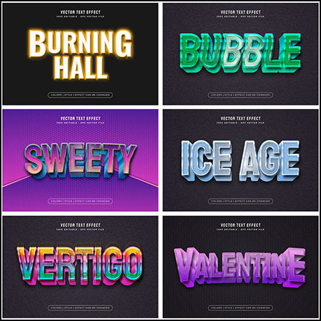 6款创意艺术字3D立体艺术字文本样式矢量模版27