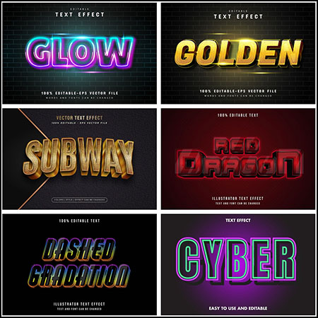 8款创意艺术字3D立体艺术字文本样式矢量模版32