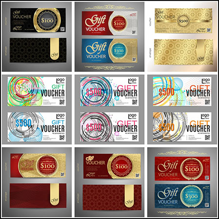 14套礼品券代金券第一素材网矢量模板精选