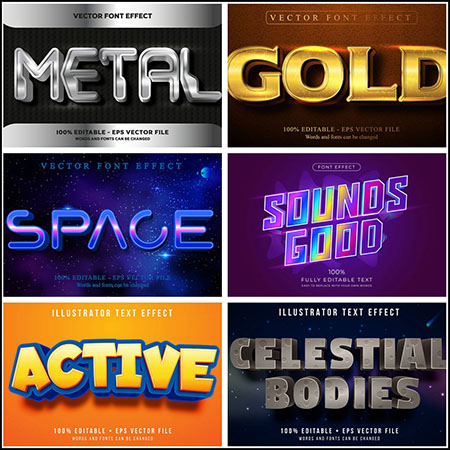 8款创意艺术字3D立体艺术字文本样式矢量模版33