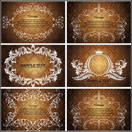 5款欧式花纹框架花纹背景第一素材网矢量素材精选