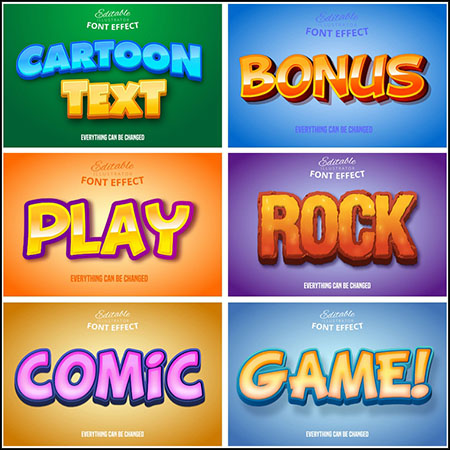 6款创意艺术字3D立体艺术字文本样式矢量模版35