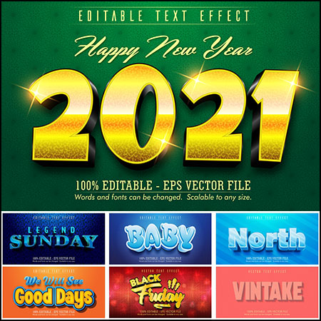 8款创意艺术字3D立体艺术字文本样式矢量模版36