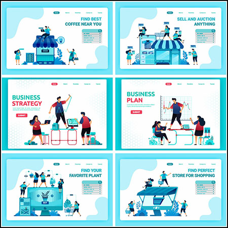 10款电商商务购物网站登陆页面插图第一素材网矢量素材精选