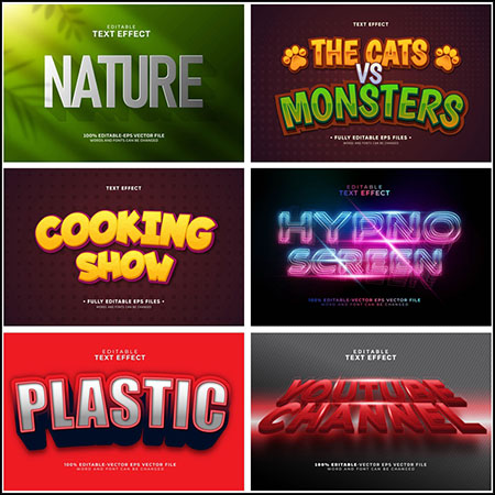 8款创意艺术字3D立体艺术字文本样式矢量模版38