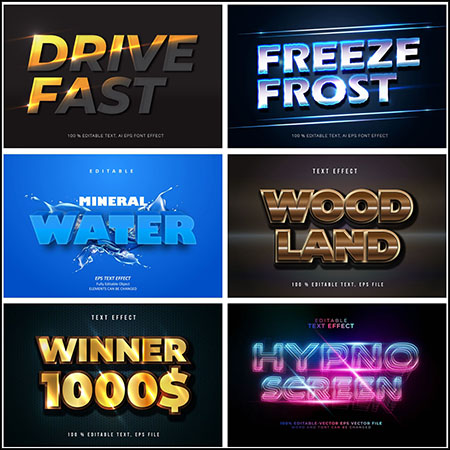 11款创意艺术字3D立体艺术字文本样式矢量模版40