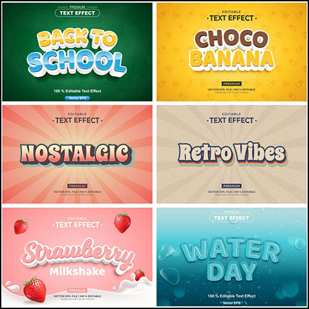 8款创意艺术字3D立体艺术字文本样式矢量模版41