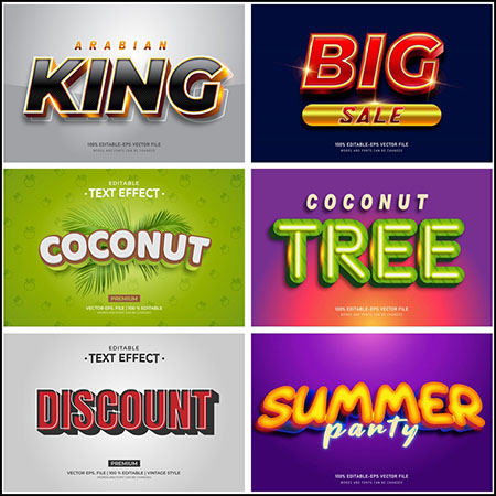 11款创意艺术字3D立体艺术字文本样式矢量模版42