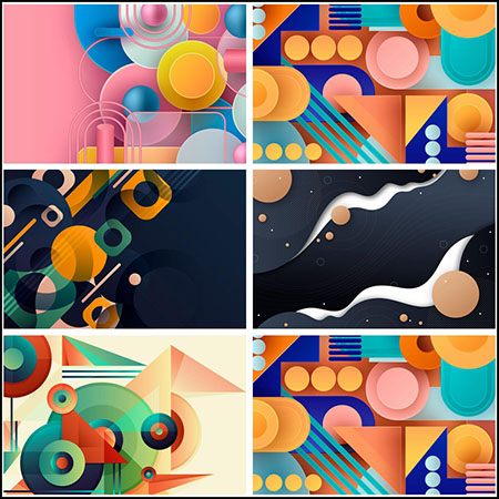 5款几何渐变抽象背景第一素材网矢量素材精选