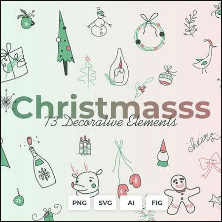 圣诞节装饰图案素材包第一素材网矢量素材精选