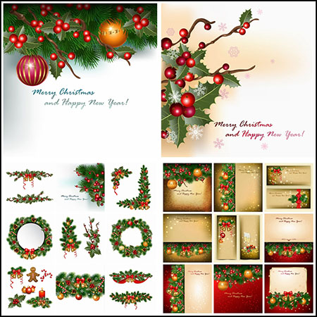 25款圣诞节海报装饰插图第一素材网矢量素材精选