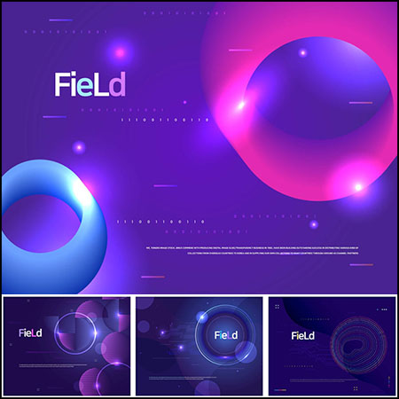 12款抽象波浪线条粒子科技背景主视觉KV展板AI格式