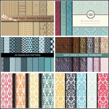 9套欧式花纹图案无缝花卉背景第一素材网矢量素材精选