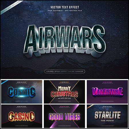 8款创意艺术字3D立体艺术字文本样式矢量模版43