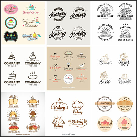 13套蛋糕房面包房LOGO标志第一素材网矢量素材精选