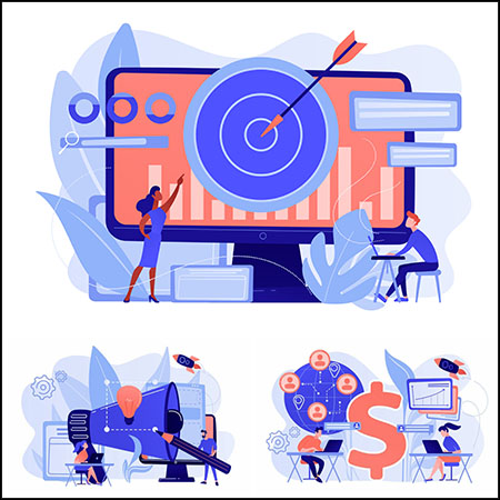 5款业务团队分析与规划平面插图第一素材网矢量素材精选